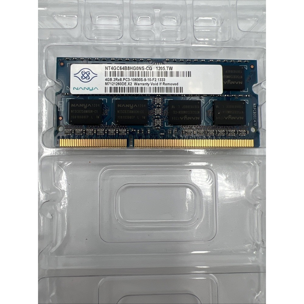 NANYA 4GB 2Rx8 PC3-10600S-9-10 F2‎ 1333 NT4GC64B8HG0NS-CH Laptop Memory
